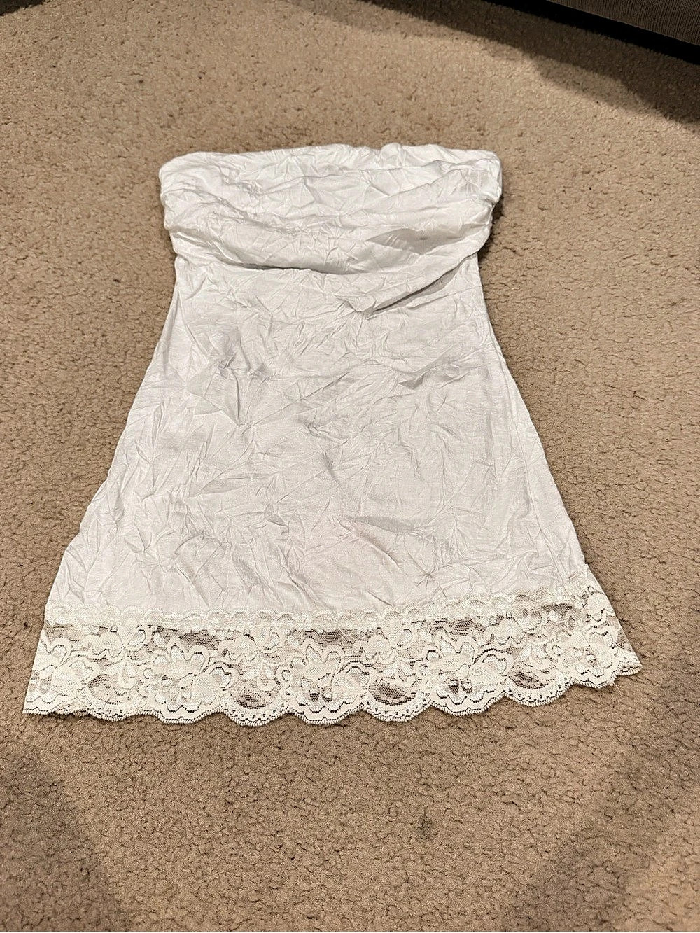 Arden B Lace Hem Tube Top in White XS